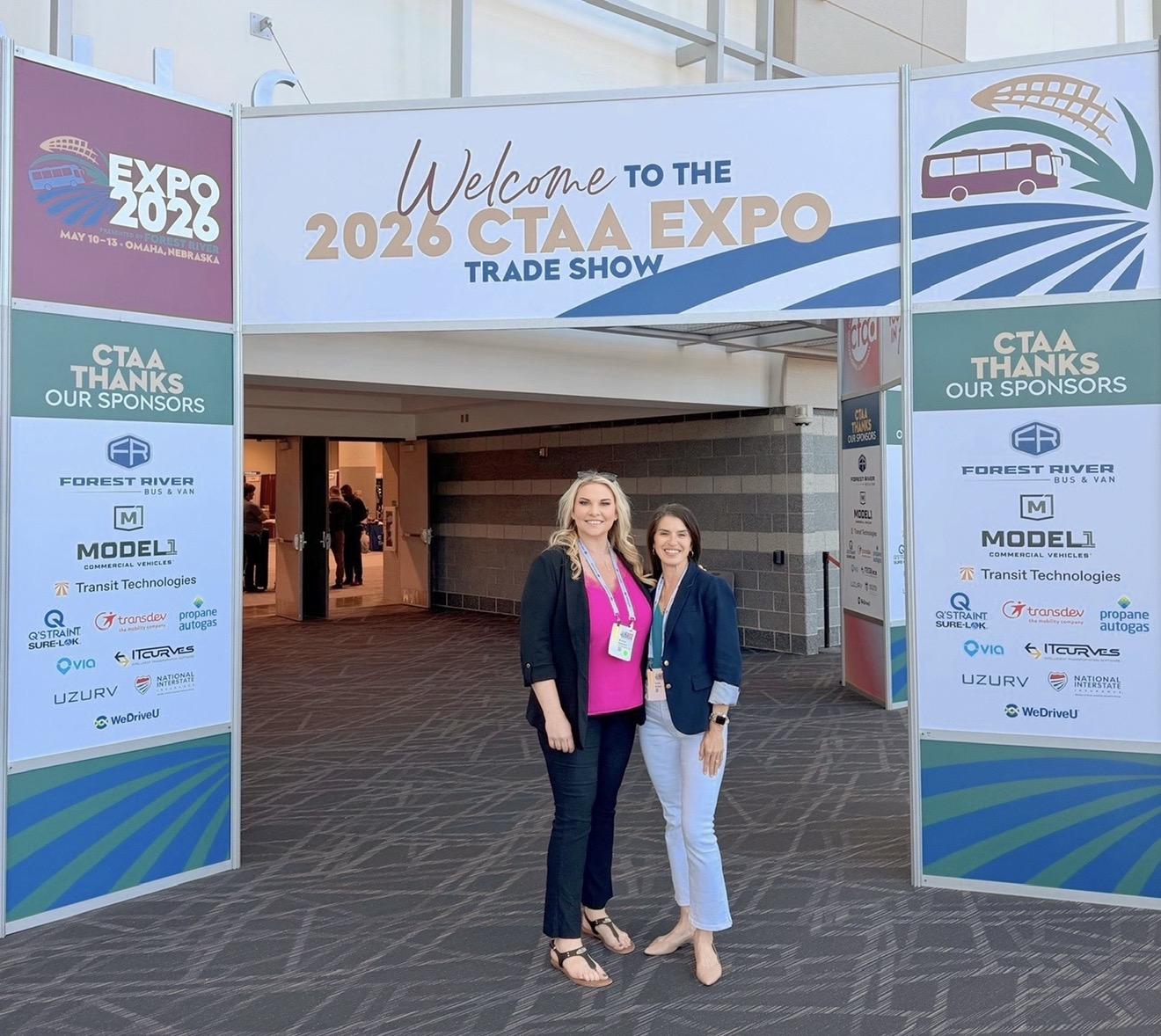 Michelle Robertson at the entrance arch of the 2026 CTAA EXPO trade show